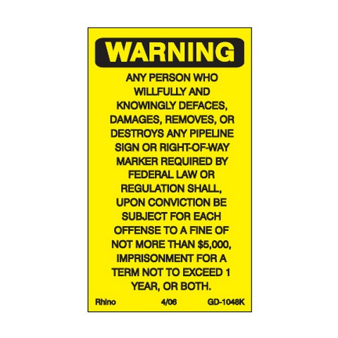 Decals - Warning Vandalism (2-7/8